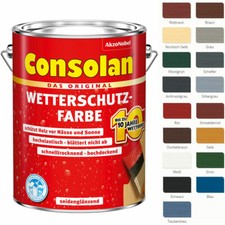 Consolan Wetterschutzfarbe 2,5 Ltr. verschiedene Farbtöne Holzschutzfarbe