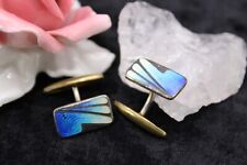 Ungewöhnliche Jugendstil Manschettenknöpfen Guilloche-Emaille