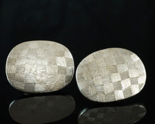 925 Sterlingsilber große Ohrstecker mit Schachbrettmuster