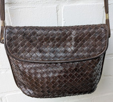 Tasche Leder braun Umhängetasche Crossbody Bag Flechtleder