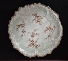 KPM Teller mit Goldrand Blumenmalerei, 30 cm Durchmesser 