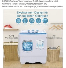Waschmaschine 6,5KG, Waschmaschine mit 2 Kammern, Timer-Funktion