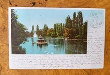 AK Litho Gruss aus Landau Pfalz Entensee Entenhaus Springbrunnen Landau 1898