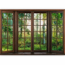 FENSTERBLICK WALD LANDSCHAFT