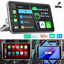 6+128GB 8-Kern Android 14 Carplay Autoradio 1 DIN 4G GPS 360° Drehbar Bildschirm