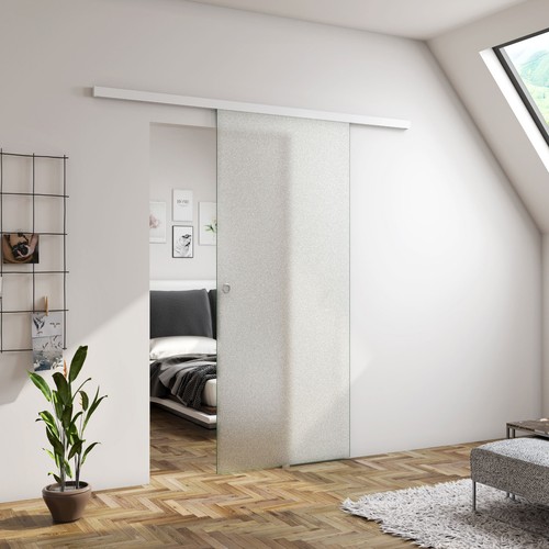 Glasschiebetür satiniert - 8,
