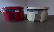 2 x Tupperware Skyline Serie, Vorratsdosen,  rot/grau, beige/blau , 700ml