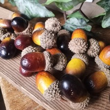 25 x Deko Eicheln Landhaus Eiche Dekoration Eichel Mix Braun Herbstdekoration