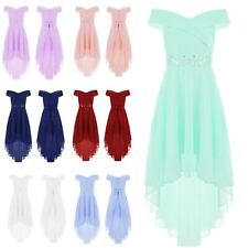 Kinder Mädchen Kleider Brautjungfer Ballkleid Bankett Chiffonkleid Junior Tanz