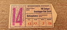 Ticket 1979 Vfb Stuttgart vs. Grashoppers Club Zurich Uefa Cup  2582
