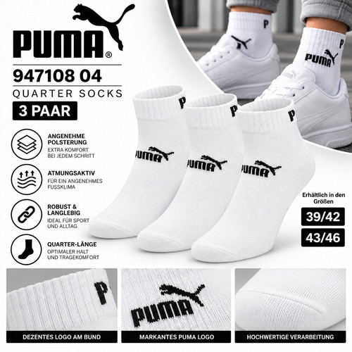 Puma 3paar socken weiss sport - puma,