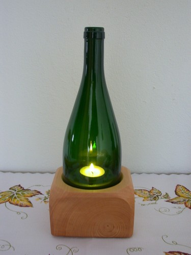 Weinflasche linde teelicht - weinflasche,