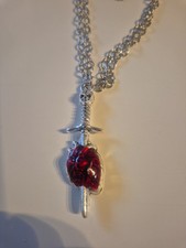 Herz mit Schwert Halskette Gothic Kette Modeschmuck 30+6 cm