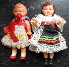 Puppe für Puppenstube Puppenhaus Gummi DDR Spielzeug 2 Stück 9,5/10cm /P12.11/1