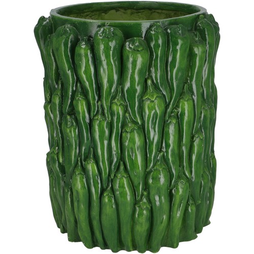 Vase mit pepperoni - mit, grün