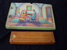 Schul-Utensilien, Schiefertafel m. Tafel-Schoner, Griffelkasten mit Abakus, 1950