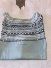 Pullover Mit Norwegermuster Mintfarben Größe 54 Maße Beachten