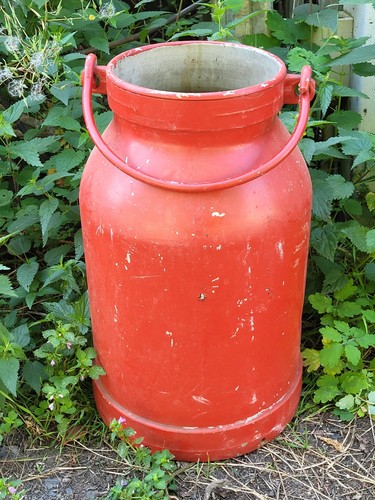Große alte milchkanne - alte, alu