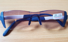 Lesebrille +3.50 Dunkelblau-Weiß