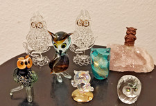 Konvolut Eulen Sammlung - 8 dekorative Eulenfiguren - Vintage