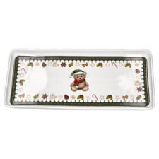 Friend Kuchenplatte Weihnachten rechteckig Porzellan 35x15,5 cm Stollen Kekse