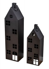 2er Set Laterne Haus H65-95cm