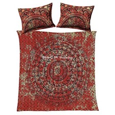 Orange Elefant Bettbezug Doppel Steppdecke Bettdecke Vintage Bettwäsche Set Ü...