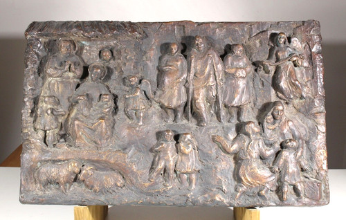 Bronzerelief pax huminibus - bronzerelief,