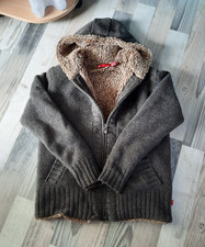 Vintage warme Strickjacke von edc Esprit mit Lammwolle - Plüsch gefüttert Gr. XL