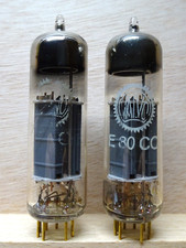 Pair: VALVO E80CC | SEHR GUT ✅ PHILIPS made  balanced gold pin Tubes Röhre Valve
