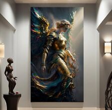 XL LEINWAND BILD ER BIS 165x90x5 GOLDENER ENGEL MYSTISCHES BUNTES WANDBILD FRAU