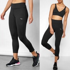Puma Damen 3/4 Tight Sport Legging Hoher Bund Laufhose Hose Capri Gym schwarz