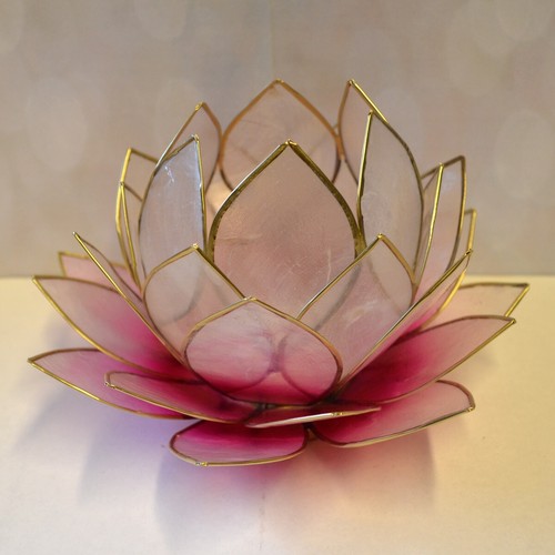 Teelichthalter lotus rosa mit - lotus,