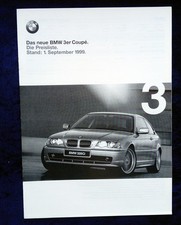 BMW 3er E36 Coupe Preisliste 9.1999 Modelle: 318Ci, 320 Ci, 323 Ci, 328 Ci