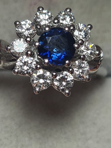 10er diamant ring mit - mit, saphir