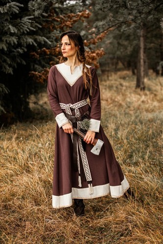 Wikinger kleid braun natur - wikinger, braun/natur