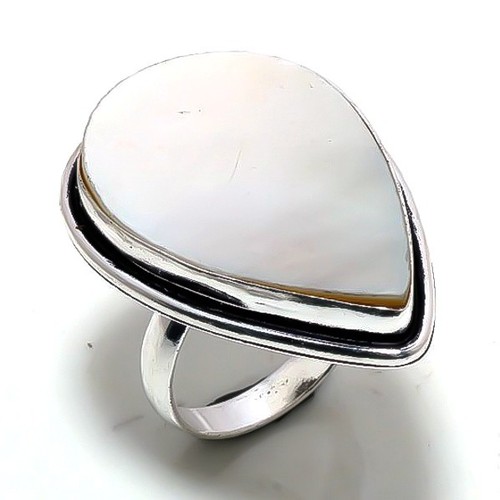 Perlmutt edelstein ring - edelstein,