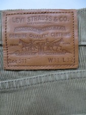 Levi's 511 Herren Cord Jeans Hose W 31 /L 32 Hellbraune Vintage Cordhose, KULT !