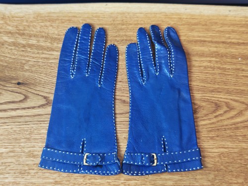 Vintage lederhandschuhe blau - vintage,