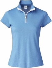 Daily Sports Golf Kim Poloshirt pazifisch blau/weiß Reißverschluss Ausschnitt Kappe Ärmel S-L