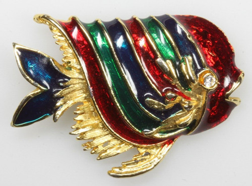 Vintage brosche emaille fisch - vintage,