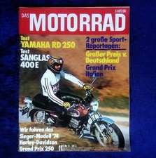 Das Motorrad 11/1975, Test Yamaha RD 250, Sanglas 400 E, KS 125 Sport Werbung