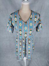 Kleid My Shop Gr. (S/36/M/38) blau retro kurz Rüschen Sommerkleid Minikleid 