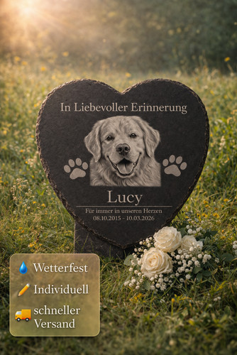 Hund gedenktafel schiefer - 01,