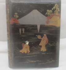 Antikes Fotoalbum – Holz Goldmalerei Verzierungen „Japan Fujiyama“ ~ 1880/1900