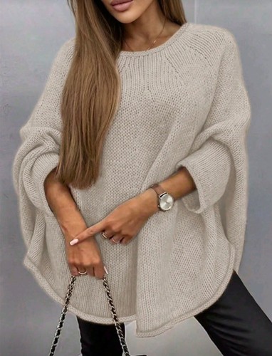 Batwing pullover khaki beige - pullover, khaki/beige