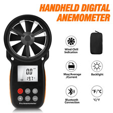 Digitales Handheld Anemometer Windmesser Temp Messgerät 30m/s Luftstrommesser DE