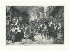 Luthers Einzug in Worms Weigand Pferd Torbogen Holzstich Bildersaal 156