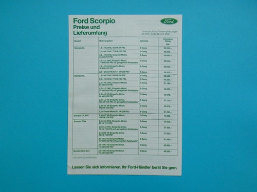 Prospekt preisliste ford - prospekt,