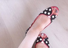 Peeptoes flach ❤️ Converse ❤️ Schwarz Weiß gepunktet ❤️ 40